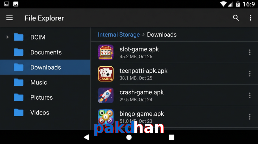 Main screen of Pakdhan gameapk page for PK players